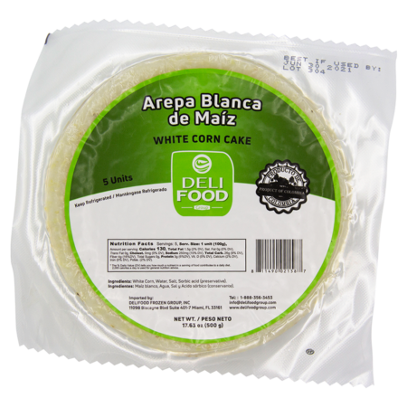 AREPA BLANCA DE MAIZ/WHITE CORN CAKE